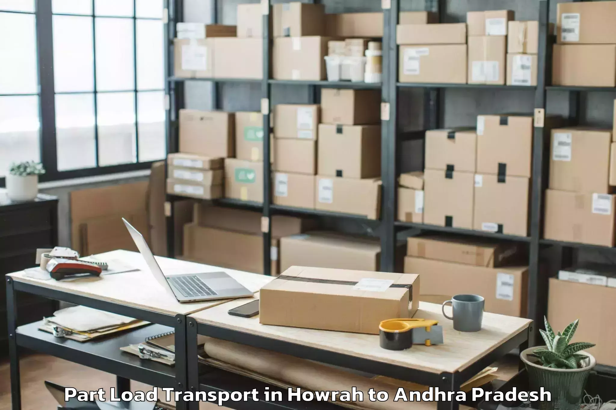 Book Howrah to Tenali Part Load Transport Online